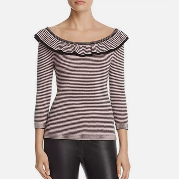 Rebecca Taylor 100% Merino Wool Ruffle Neckline Sweater Size M - Picture 3 of 12